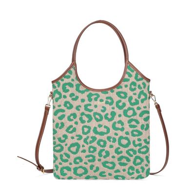 Bolsa Shopper Tramado Verde Esmeralda Alça Dupla