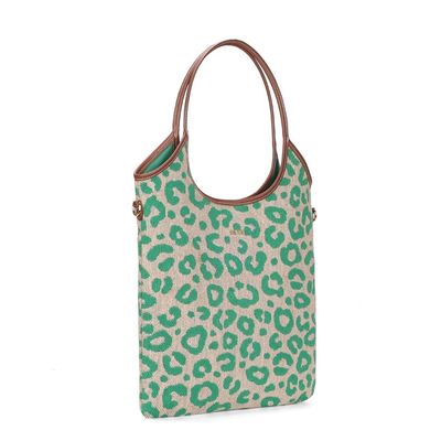 Bolsa Shopper Tramado Verde Esmeralda Alça Dupla