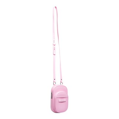 Bolsa Porta Celular Borracha Rosa Alça Transversal