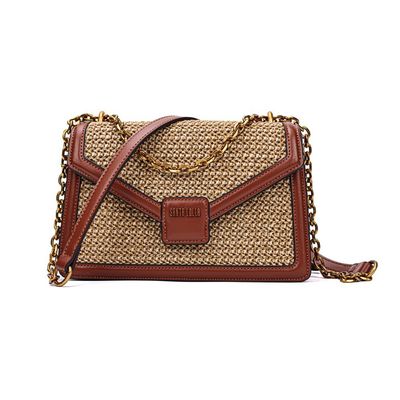 Bolsa Tramado Bege Alça Transversal
