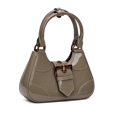Bolsa Baguete Borracha Verde Pistache Alça Dupla
