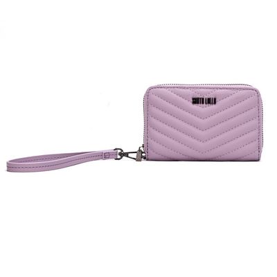 Carteira Soft Roxo Lilac Matelassê Alça De Mão