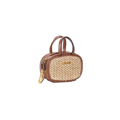 Bolsa Pequena Tramado Marrom Alça Transversal