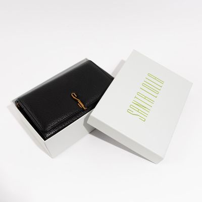 Bolsa Carteira Floater Preta Alça Corrente Transversal