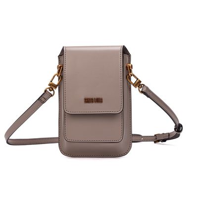 Bolsa Carteira Soft Cinza Fog Alça Transversal
