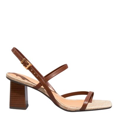 Sandália Napa Soft Bico Quadrado Marrom