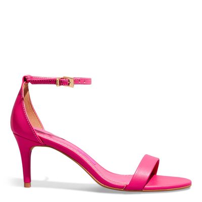 Sandália Napa Soft Salto Médio Rosa Pink