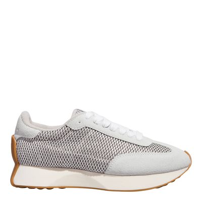 Tênis Jogging Couro Camurça Cinza