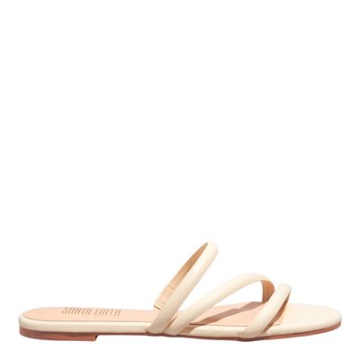 Rasteira Napa Soft Off White Tiras Finas