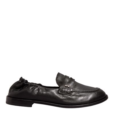 Mocassim Couro Uruguaio Preto Franzido