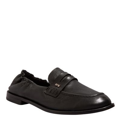 Mocassim Couro Uruguaio Preto Franzido