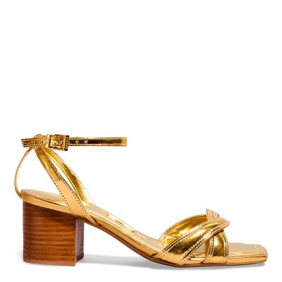 Sandália Couro Metallic Balla Ouro