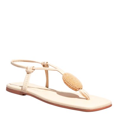 Rasteira Napa Soft Bico Quadrado Off White