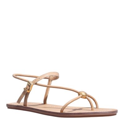Rasteira napa soft bico redondo bege