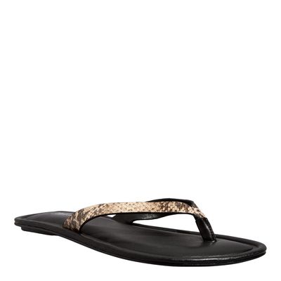 Rasteira Animal Print Couro Estampa Cobra