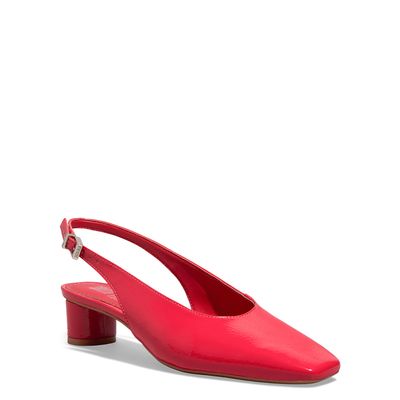 Scarpin Verniz  Vermelho Blood Bico Quadrado