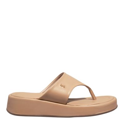 Papete Thong Napa Santorine Bege Palha