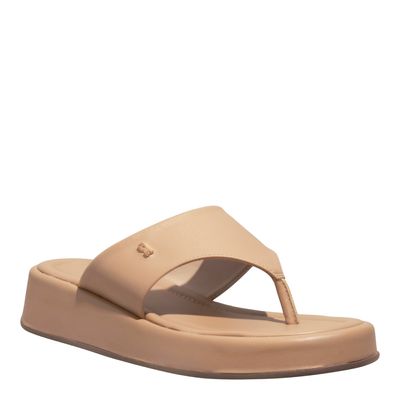 Papete Thong Napa Santorine Bege Palha