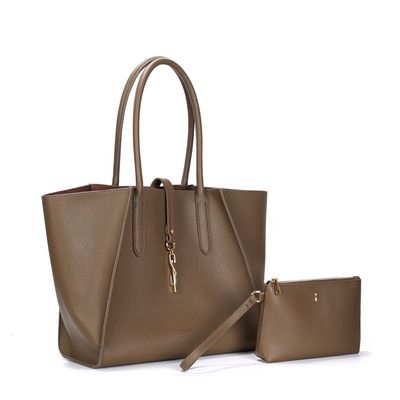 Kit Bolsa Shopper Floater Marrom E Nécessaire