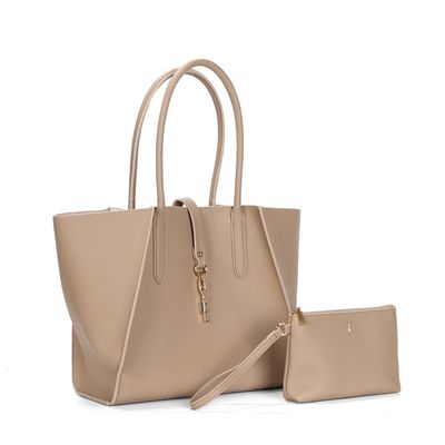 Kit Bolsa Shopper Floater Bege E Nécessaire