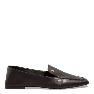 Mocassim Couro Nobre Soft Preto Bico Quadrado