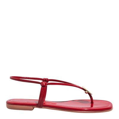 Rasteira Verniz Show Vermelho Cherry
