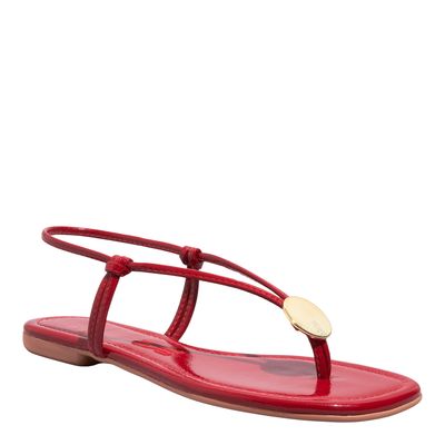 Rasteira Verniz Show Vermelho Cherry