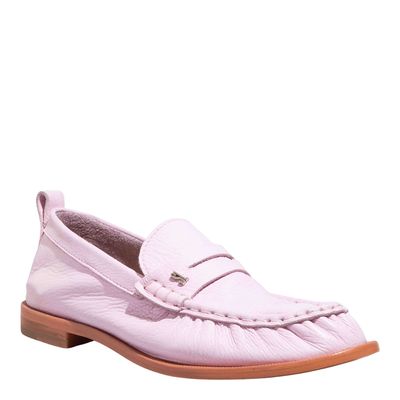 Mocassim Couro Confort Franzido Rosa Bebê