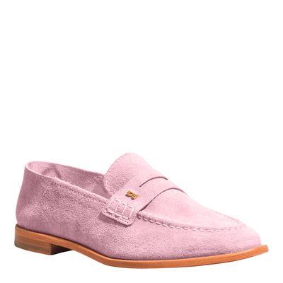 Mocassim Couro Camurça Rosa Bebê