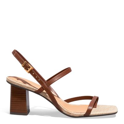 Sandália Napa Soft Bico Quadrado Marrom