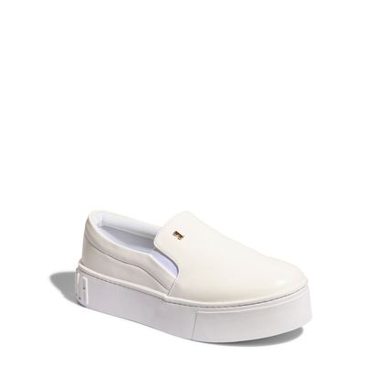 Tênis Slip On Flatform New Pele Branco