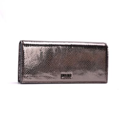 Clutch De Mão Metalizado Cinza Grafite