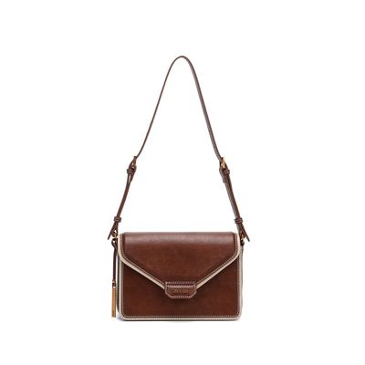 Bolsa Envelope Rustica Marrom Pespontos
