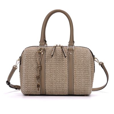 Bolsa Baú Grande Tramado Cinza Transversal
