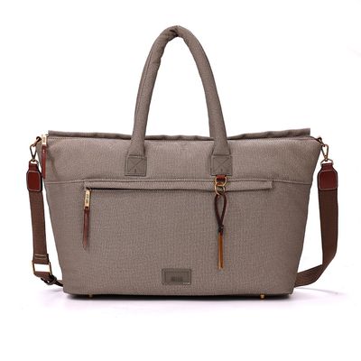 Bolsa Mala Canvas Alça Tiracolo Bege Grande