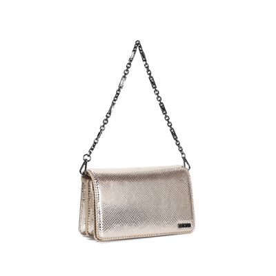 Bolsa Metalizada Dourada Alça Dupla