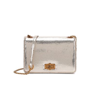 Bolsa Pequena Dourada Metalizada Transversal