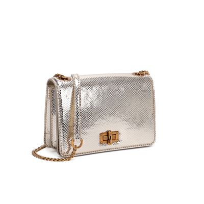 Bolsa Pequena Dourada Metalizada Transversal
